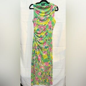 Donna Morgan Green and Pink Paisley Maxi Dress